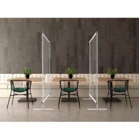 TESTRITE INSTRUMENT CO Global Industrial„¢ Floor Standing Portable Clear Divider Safety Partition, 5'W x 5'H TT-1986